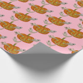 幽霊のよく出るハロウィーンのカボチャのちょうちん ラッピングペーパー (角)