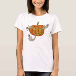 幽霊のよく出るハロウィーンのカボチャのちょうちん Tシャツ