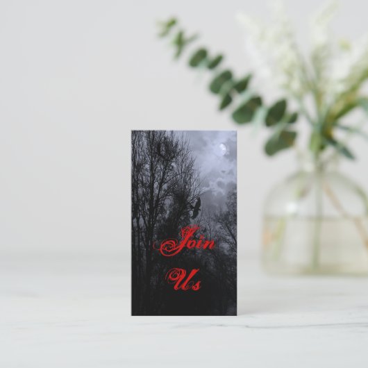 幽霊のよく出るハロウィーンスカイ招待状名刺 エンクロージャーカード (スタンド正面)