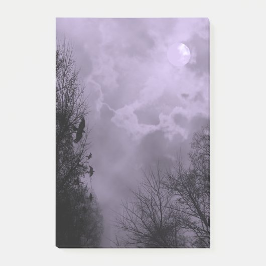 幽霊のよく出るハロウィーン紫の空とラヴェンスのポスト – its ポストイット (正面)