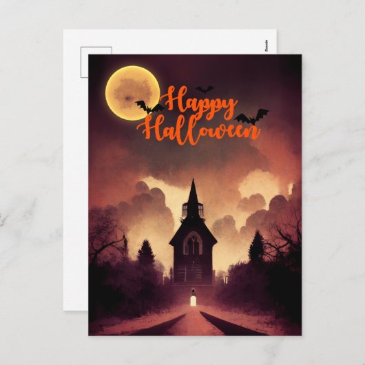 幽霊のよく出るハロウィーン シーズンポストカード (正面/裏面)