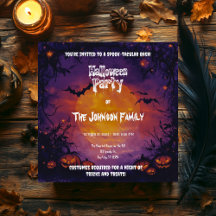 幽霊のよく出るハローウィンパーティとカボチャ&こうもり