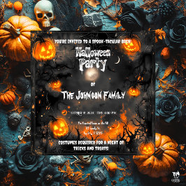 幽霊のよく出るハローウィンパーティとジャッ白熱［赤熱］光を放つクス 招待状