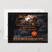 幽霊のよく出るハローウィンパーティ招待状 インビテーションポストカード (正面/裏面)