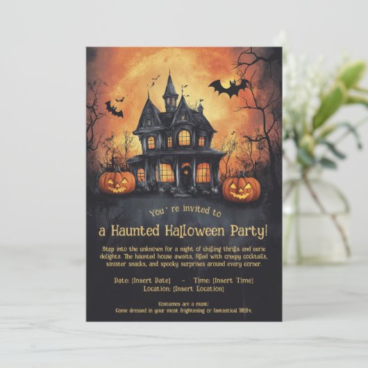 幽霊のよく出るハローウィンパーティ招待状 招待状 (スタンド正面)