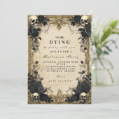 幽霊のよく出るバロック様式のゴシック様式のハロウィーンの集まり 招待状 (スタンド正面)