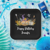 幽霊のよく出るパンプキンハウスウィズ幽霊&こうもり誕生日 ペーパープレート (パーティー)