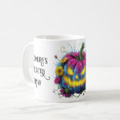 幽霊のよく出るブルハロウィーン開花パンプキン コーヒーマグカップ (正面左)