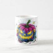 幽霊のよく出るブルハロウィーン開花パンプキン コーヒーマグカップ (中央)