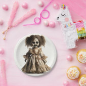 幽霊のよく出る人形不気味ハロウィーンの衣装パーティー ペーパープレート (パーティー)