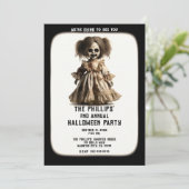 幽霊のよく出る人形不気味ハロウィーンの衣装パーティー 招待状 (スタンド正面)