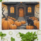 幽霊のよく出る収穫夜 キッチンタオル (折り畳み)