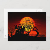 幽霊のよく出る夜幽霊のよく出るだ!(ハロウィーン) to ポストカード (正面/裏面)