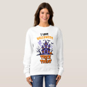 幽霊のよく出る家おもしろいハロウィーンの御馳走! スウェットシャツ (正面フル)