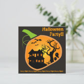 幽霊のよく出る家大人ハローウィンパーティ招待状 招待状 (スタンド正面)