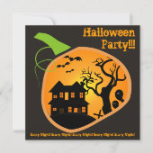 幽霊のよく出る家大人ハローウィンパーティ招待状 招待状 (正面)