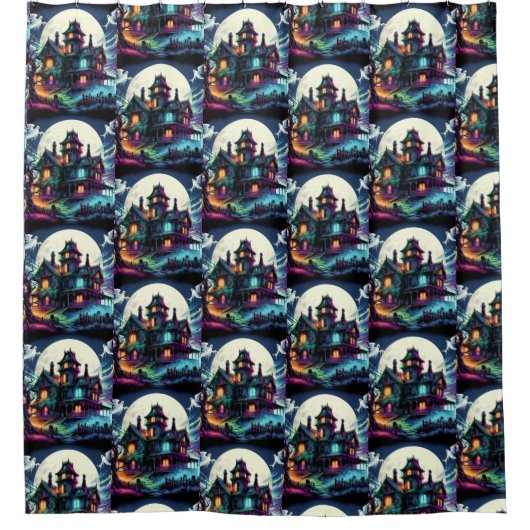 幽霊のよく出る家 シャワーカーテン (正面)