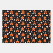 幽霊のよく出る家、踊り骨格及びクモ ラッピングペーパーシート (正面3)