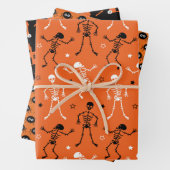 幽霊のよく出る家、踊り骨格及びクモ ラッピングペーパーシート (インサイチュ)