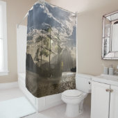 幽霊のよく出る幽霊海賊船海アート シャワーカーテン (インサイチュ)