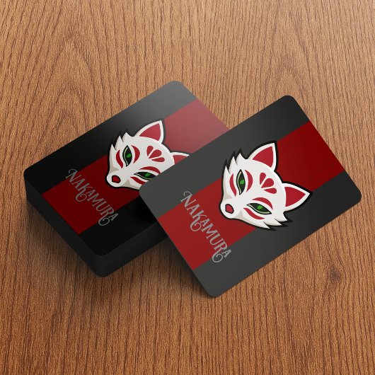 幽霊のよく出る日本のキツネ面パーソナライズされた- トランプ