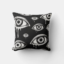 幽霊のよく出る視線：暗闇の中の超現実的な目 クッション