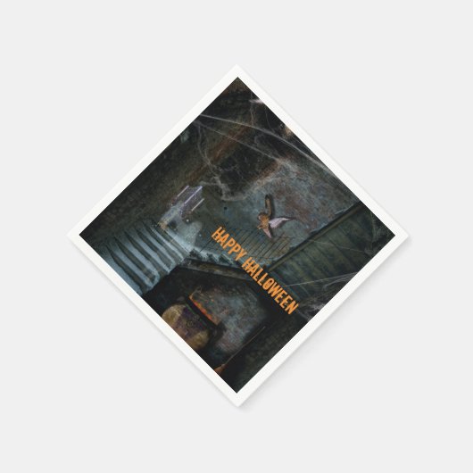 幽霊のよく出る階段ハロウィーン スタンダードカクテルナプキン (角)