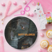 幽霊のよく出る階段ハロウィーン ペーパープレート (パーティー)