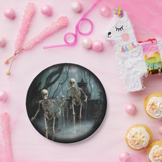 幽霊のよく出る骨格紙プレート ペーパープレート (パーティー)
