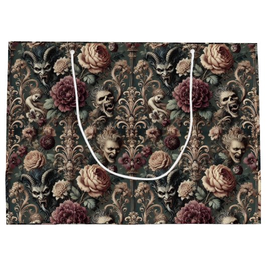 幽霊のよく出る高調波 – ゴシックビクトリアン ラージペーパーバッグ (裏面)