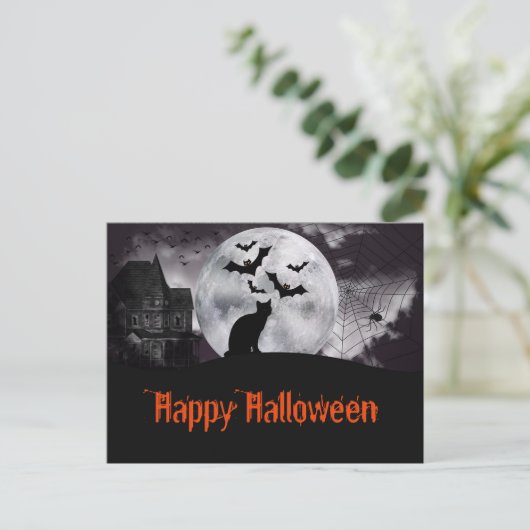 幽霊のよく出る黒猫とこうもりの家 ポストカード (スタンド正面)