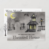 幽霊のよく出るHouse, HalloweenをテーマにしたMoving Annement ポストカード (正面/裏面)