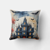 幽霊のよく出るHouse Under the Moonlight：ハロウィーン魔法 クッション (裏面)