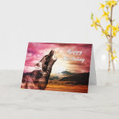 幽霊のオオカミの遠ぼえのバースデー・カード カード (黄色い花)