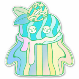 幽霊のカップケーキ シール