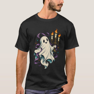 幽霊のキャンドル ビンテージ ハロウィンTシャツ Tシャツ