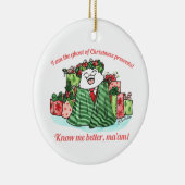 幽霊のクリスマスプレゼント セラミックオーナメント (右)