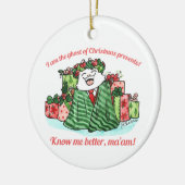 幽霊のクリスマスプレゼント セラミックオーナメント (左)