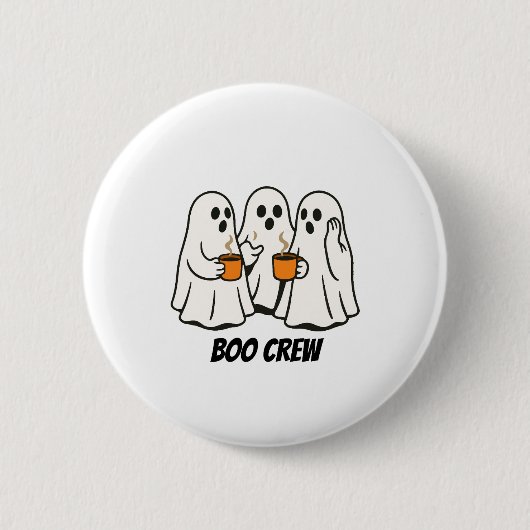 幽霊のコーヒー飲み友達 ハロウィングラフィック 缶バッジ (正面)