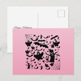 幽霊のシルエット ハロウィーンシーン シーズンポストカード
