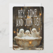 幽霊のジャグジーおもしろいパック大人ハロウィーン 招待状 (正面)