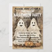幽霊のチャーム – ハロウィーンのヴィンテージささやき 招待状 (正面)