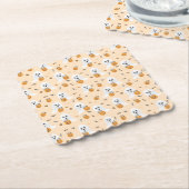 幽霊のトリックまたはハロウィーンキャンディペールパターンを処理 ペーパーコースター (アングル)