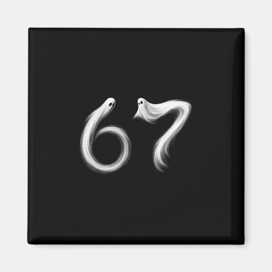 幽霊のハロウィン 6 7 メメデザイン 面白い マグネット (正面)