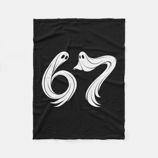 幽霊のハロウィン 6 7 メンバーおもしろデザイン フリースブランケット (正面)