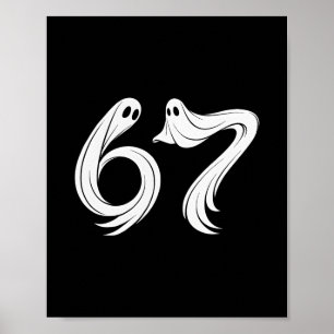幽霊のハロウィン 6 7 メンバーシックスセブン 67 デザイン 面白い ポスター