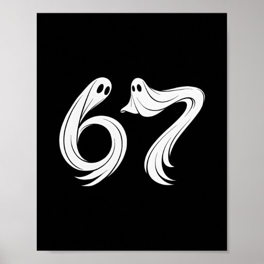 幽霊のハロウィン 6 7 メンバーシックスセブン 67 デザイン 面白い ポスター (正面)