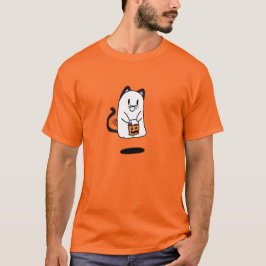 幽霊のハロウィーンの猫の格好 Tシャツ
