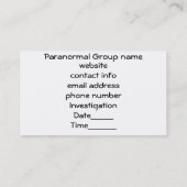 幽霊のハンターのパズルのPCの黒い名刺 名刺 (裏面)