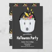 幽霊のバケツキャンデーの子供のハローウィンパーティの招待状 招待状 (正面/裏面)